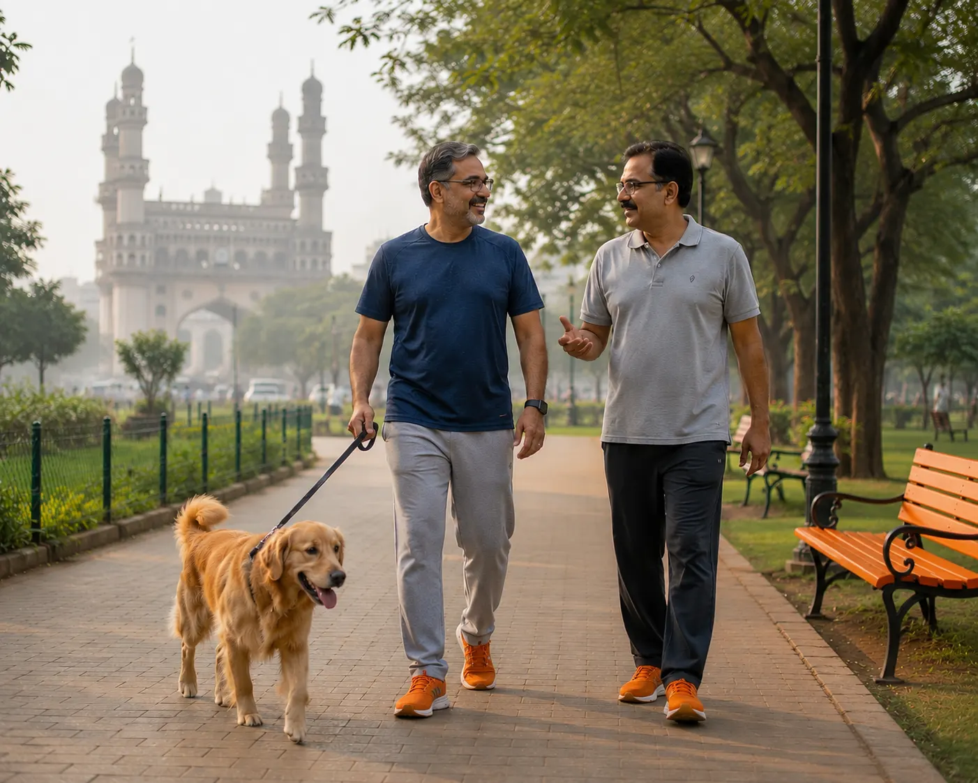 Two friends on a morning walk